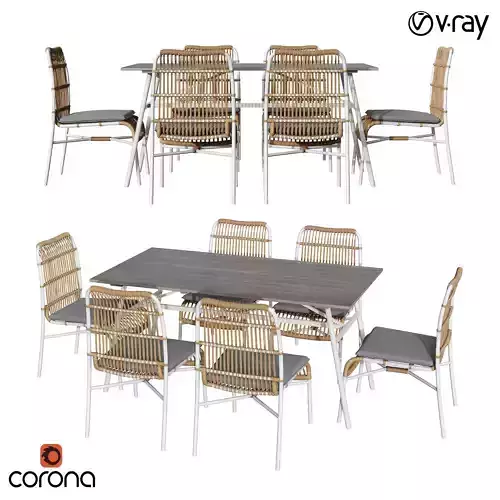 William Rectangular Long Dining Set