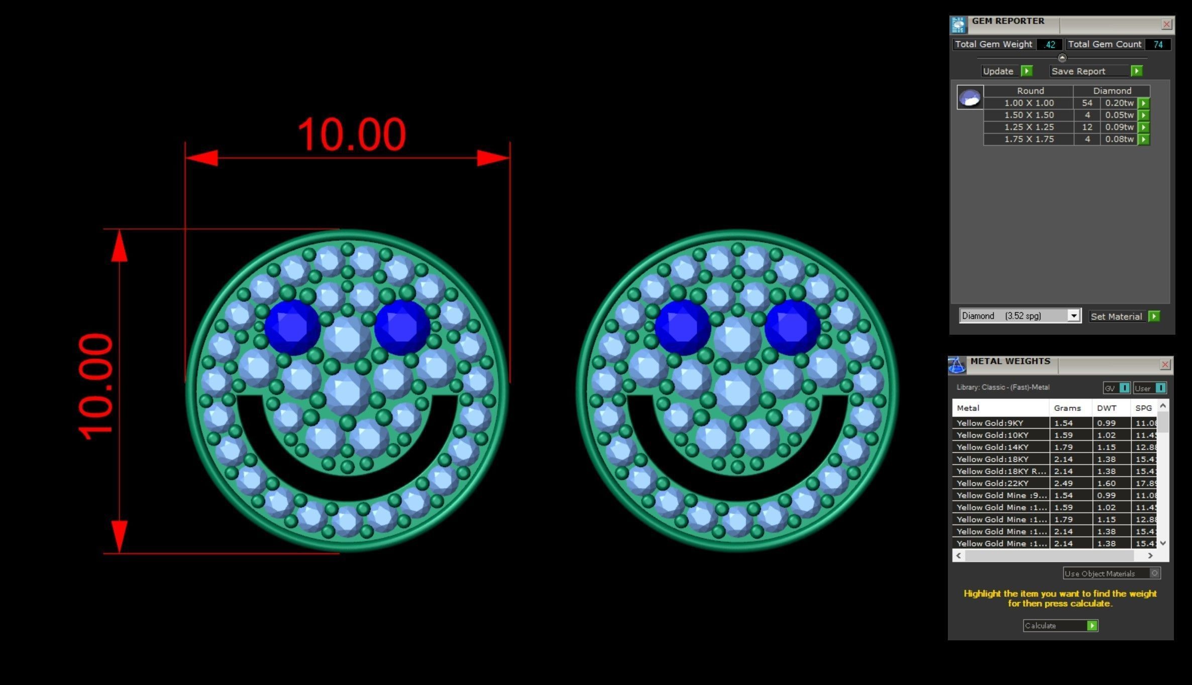 Smiley Emoji Diamond Earring 3D print model_7