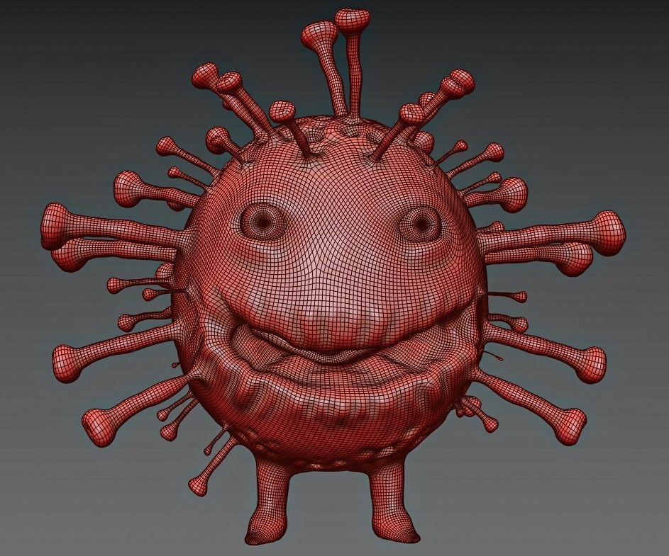 Covid 19 character Low-poly 3D model_9