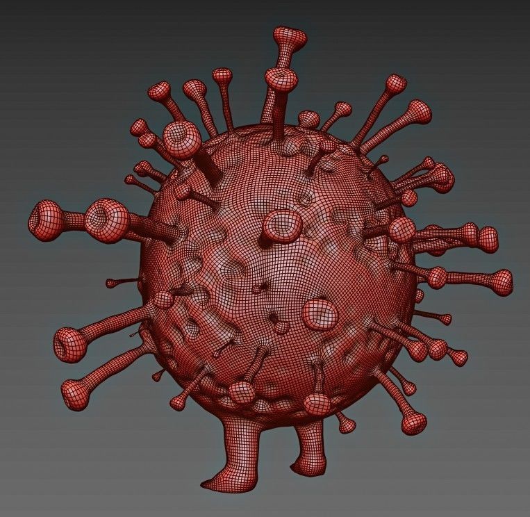 Covid 19 character Low-poly 3D model_11