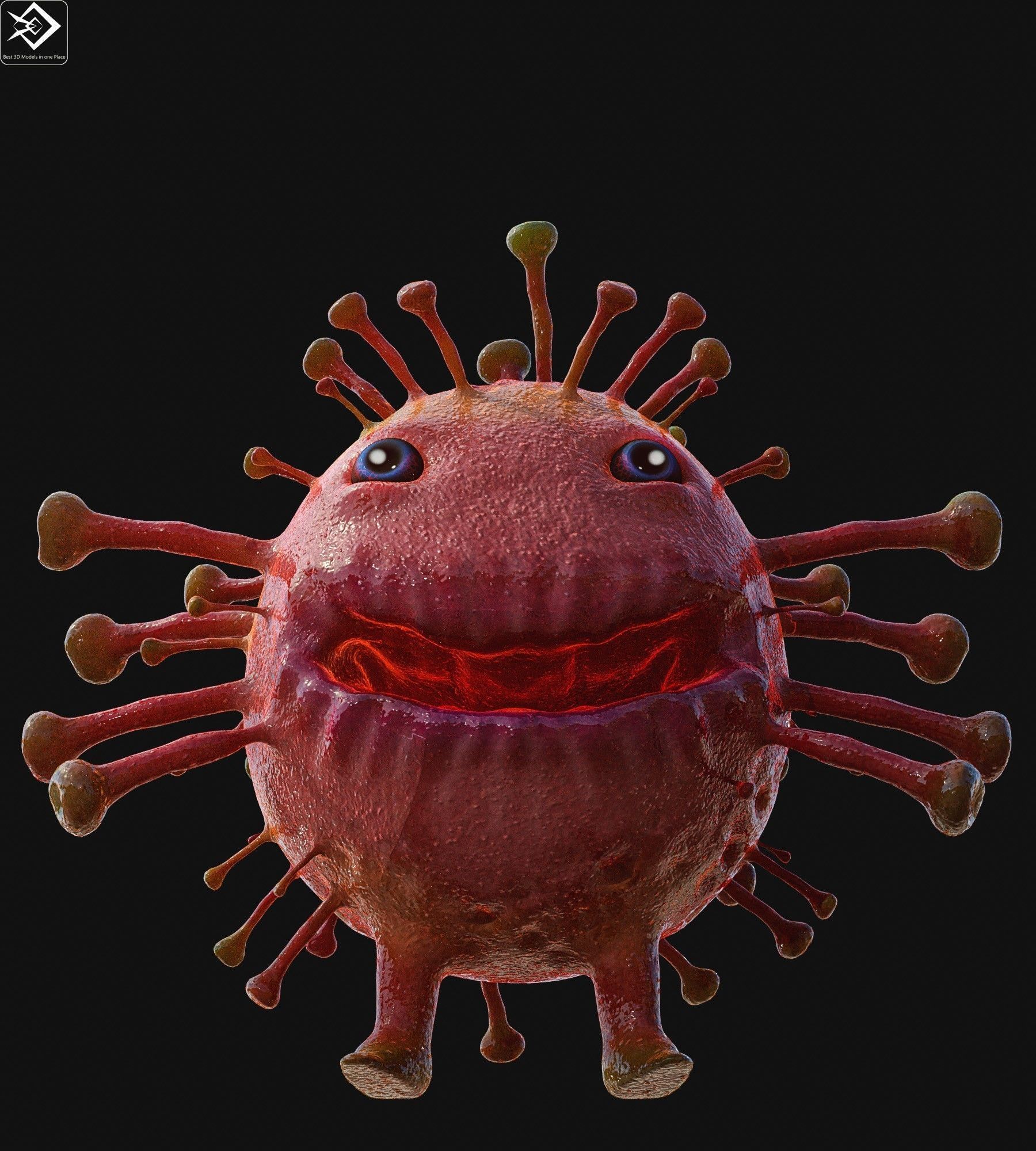 Covid 19 character Low-poly 3D model_7