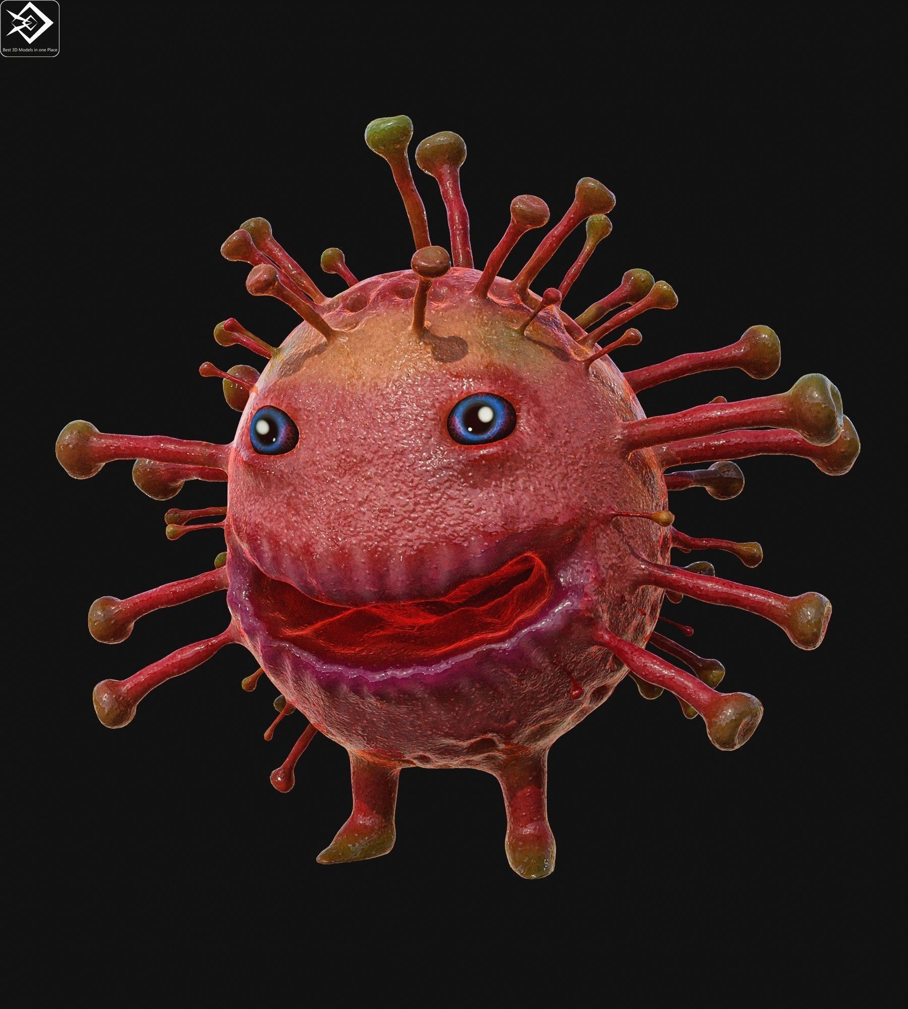 Covid 19 character Low-poly 3D model_5