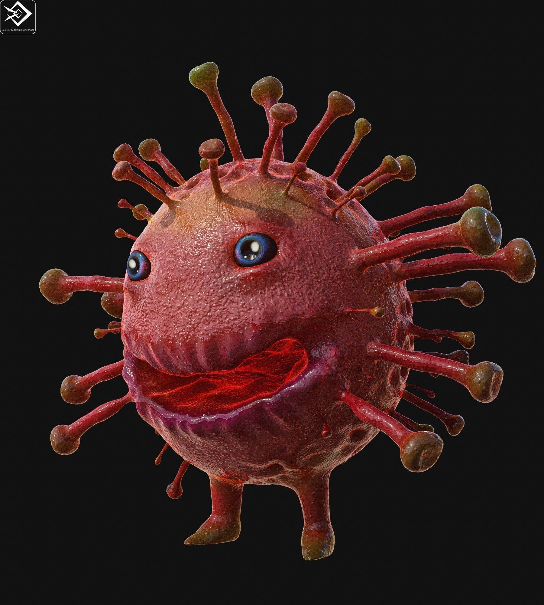 Covid 19 character Low-poly 3D model_4