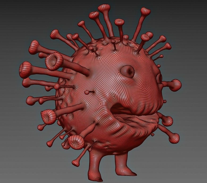 Covid 19 character Low-poly 3D model_10
