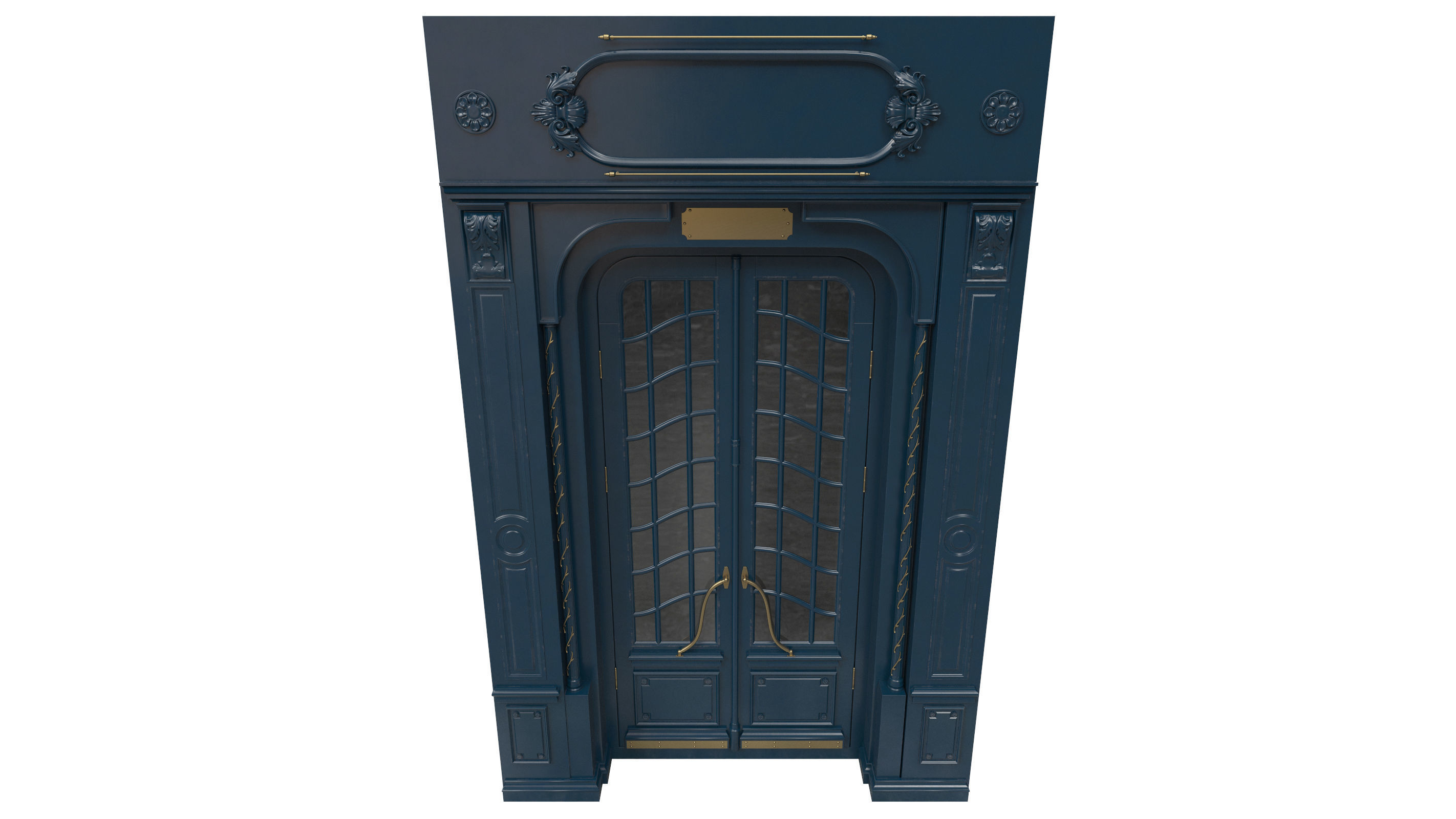Entrance classic door 47 3D model_5
