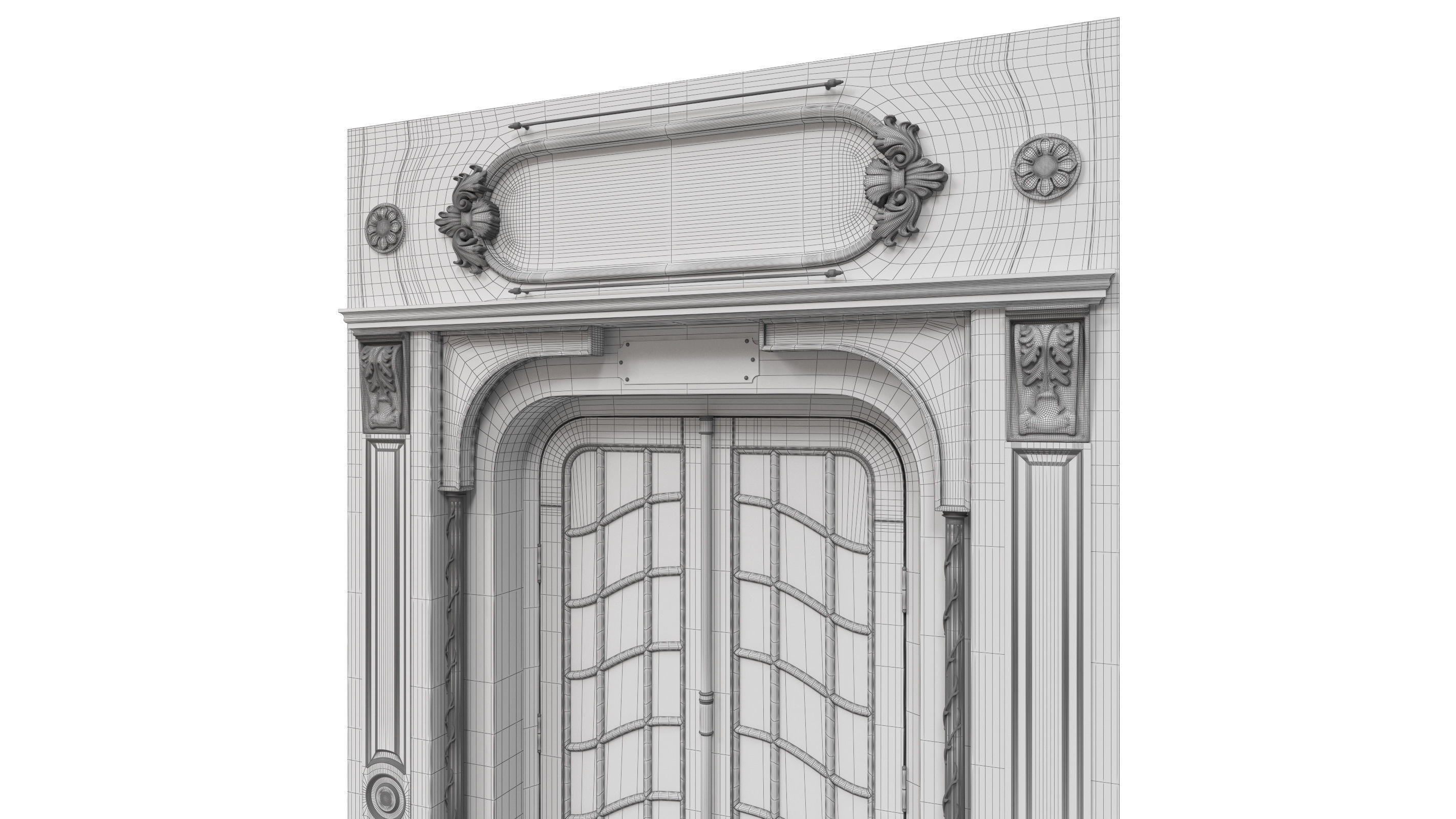 Entrance classic door 47 3D model_11
