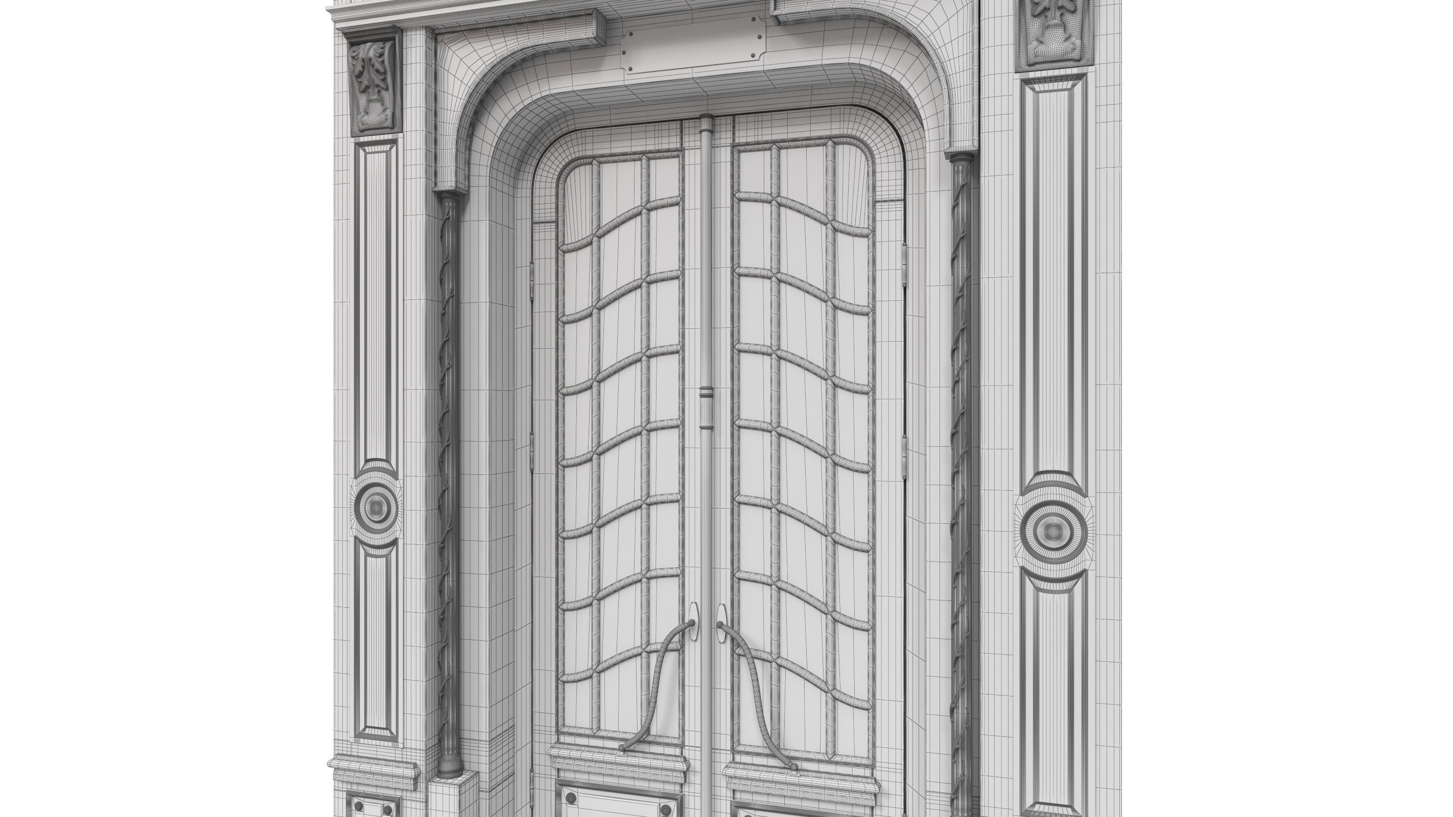 Entrance classic door 47 3D model_6