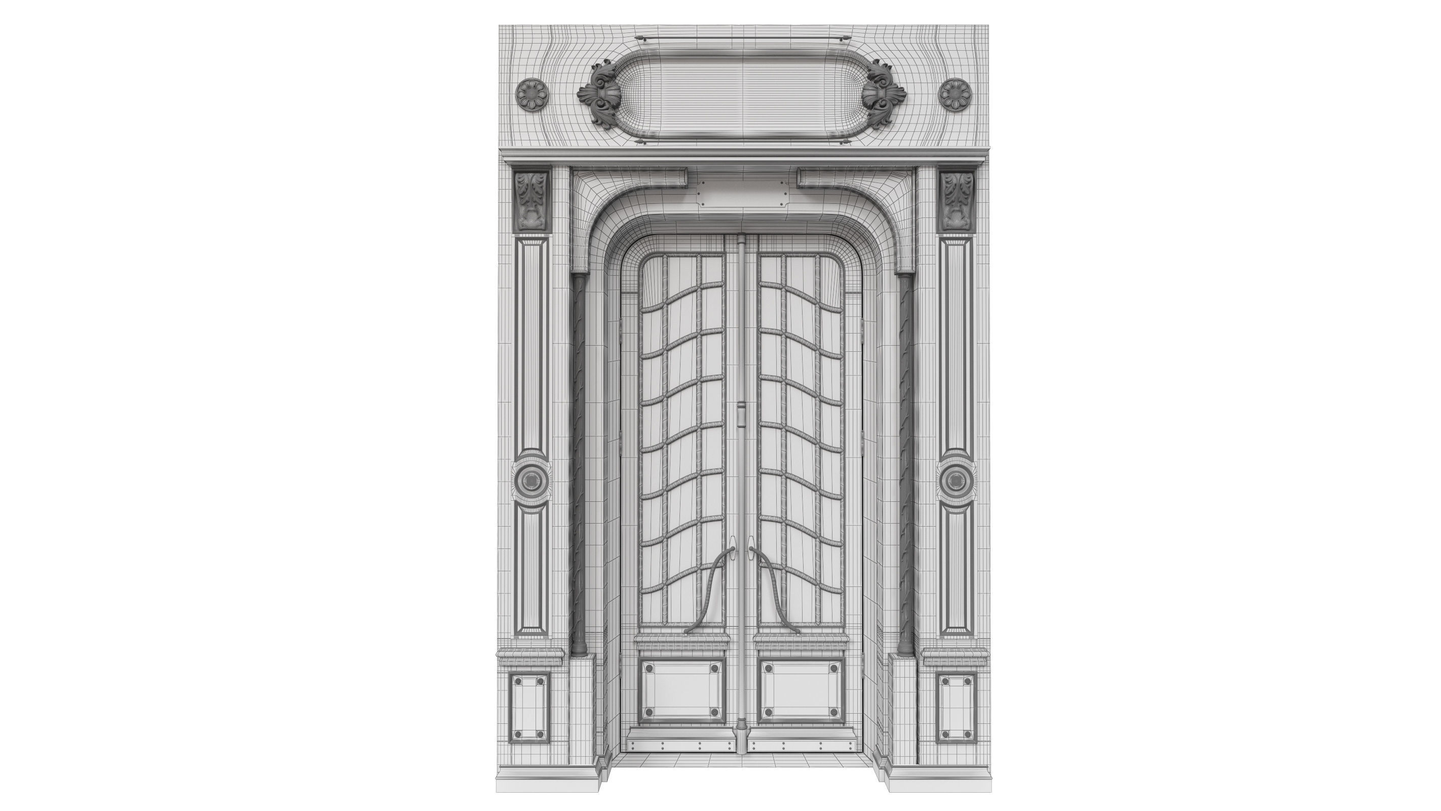 Entrance classic door 47 3D model_8