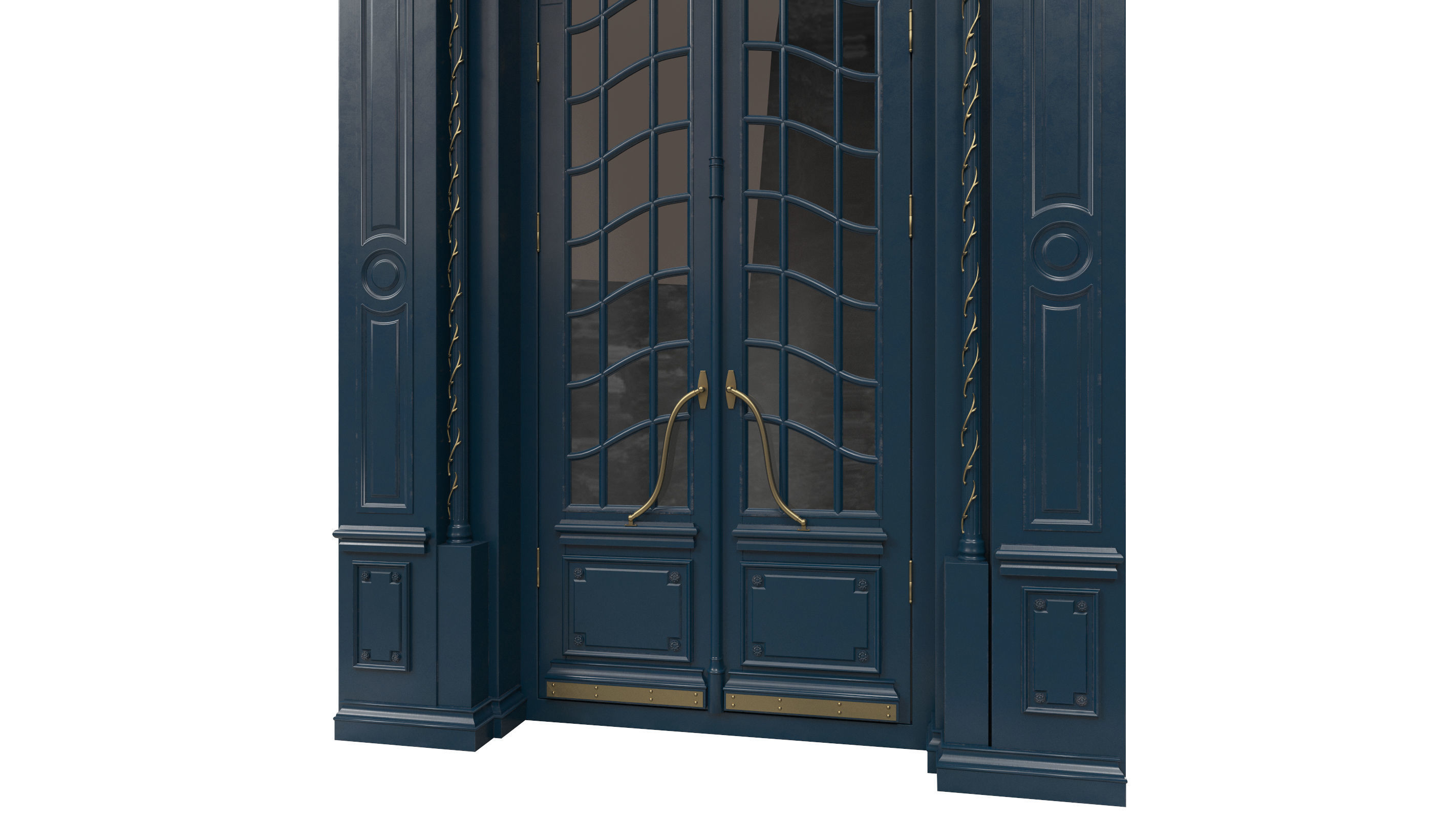 Entrance classic door 47 3D model_1