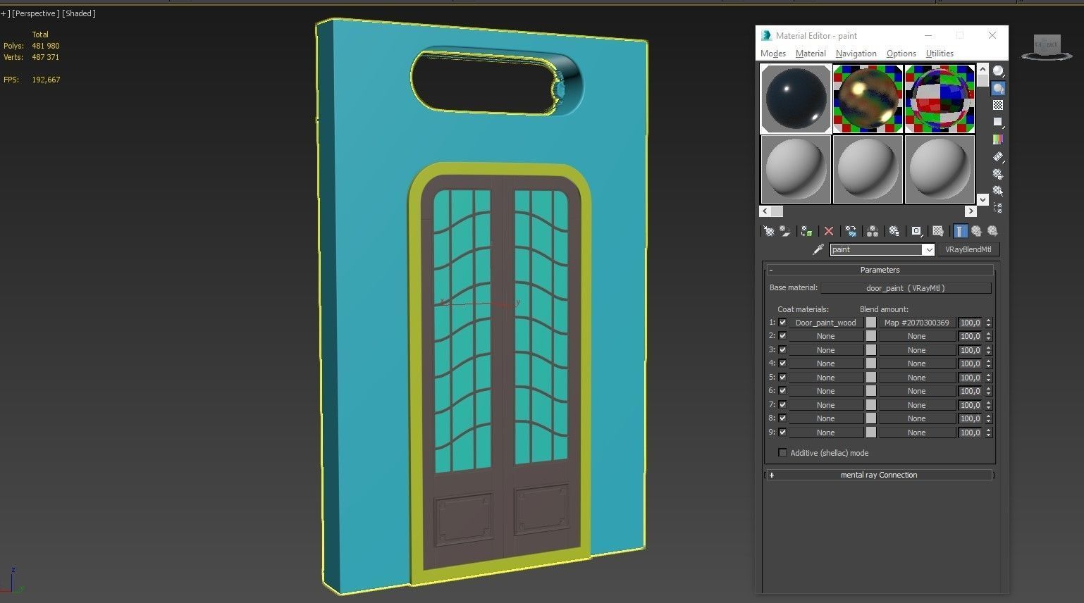 Entrance classic door 47 3D model_13