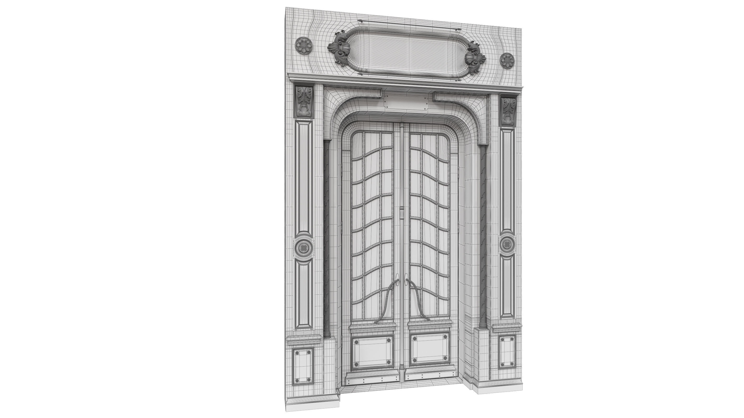 Entrance classic door 47 3D model_10