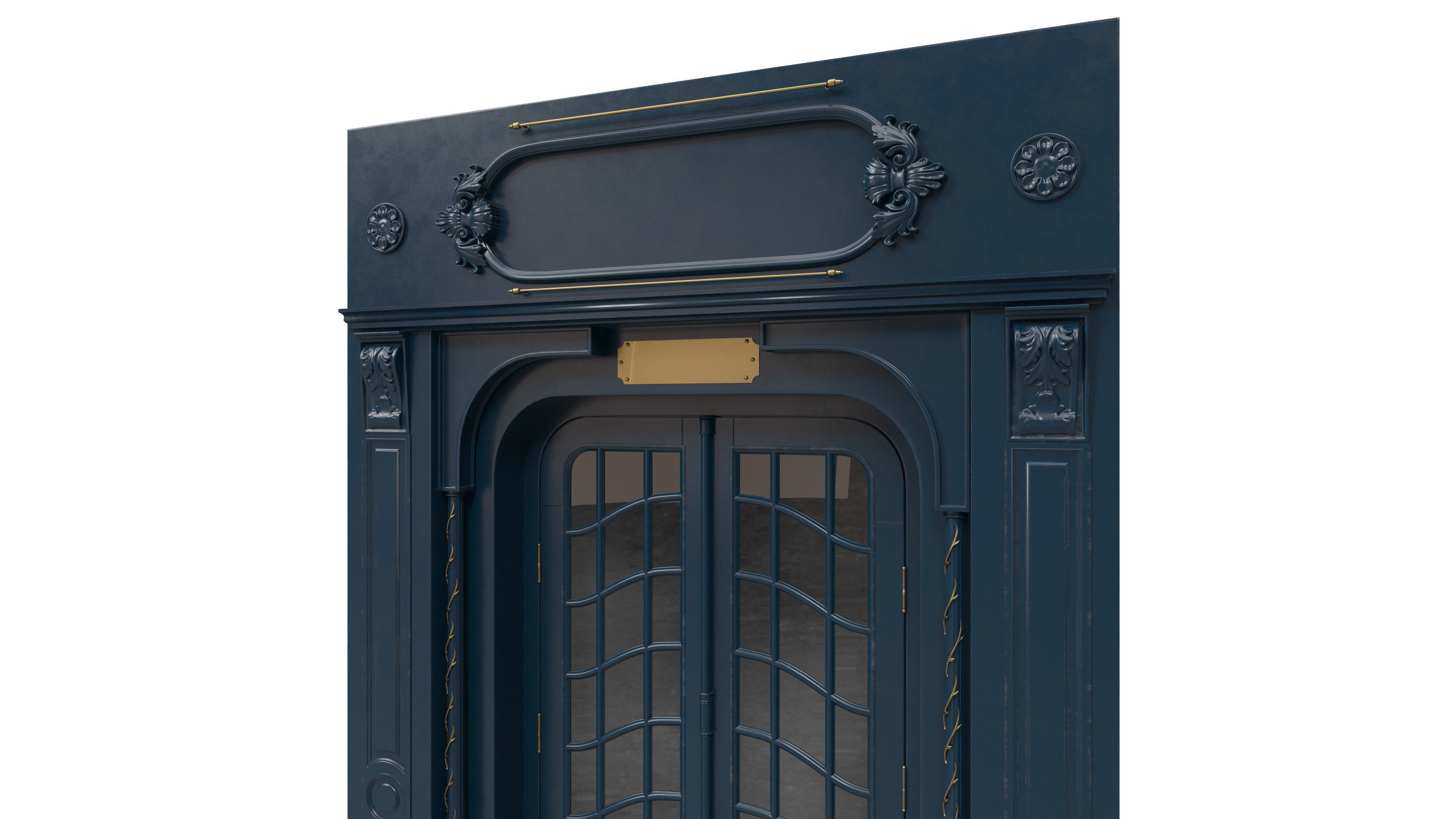 Entrance classic door 47 3D model_3