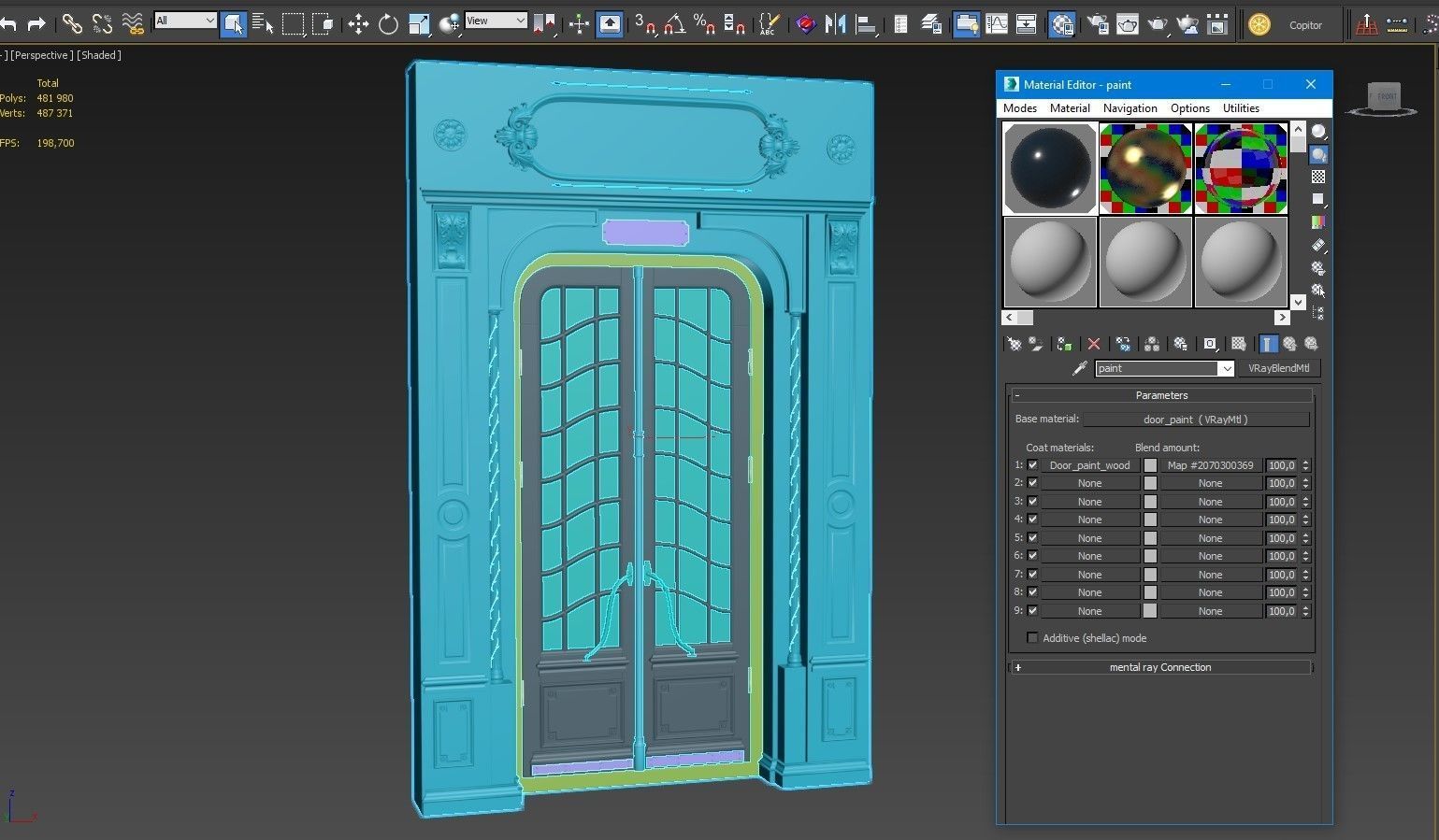 Entrance classic door 47 3D model_12