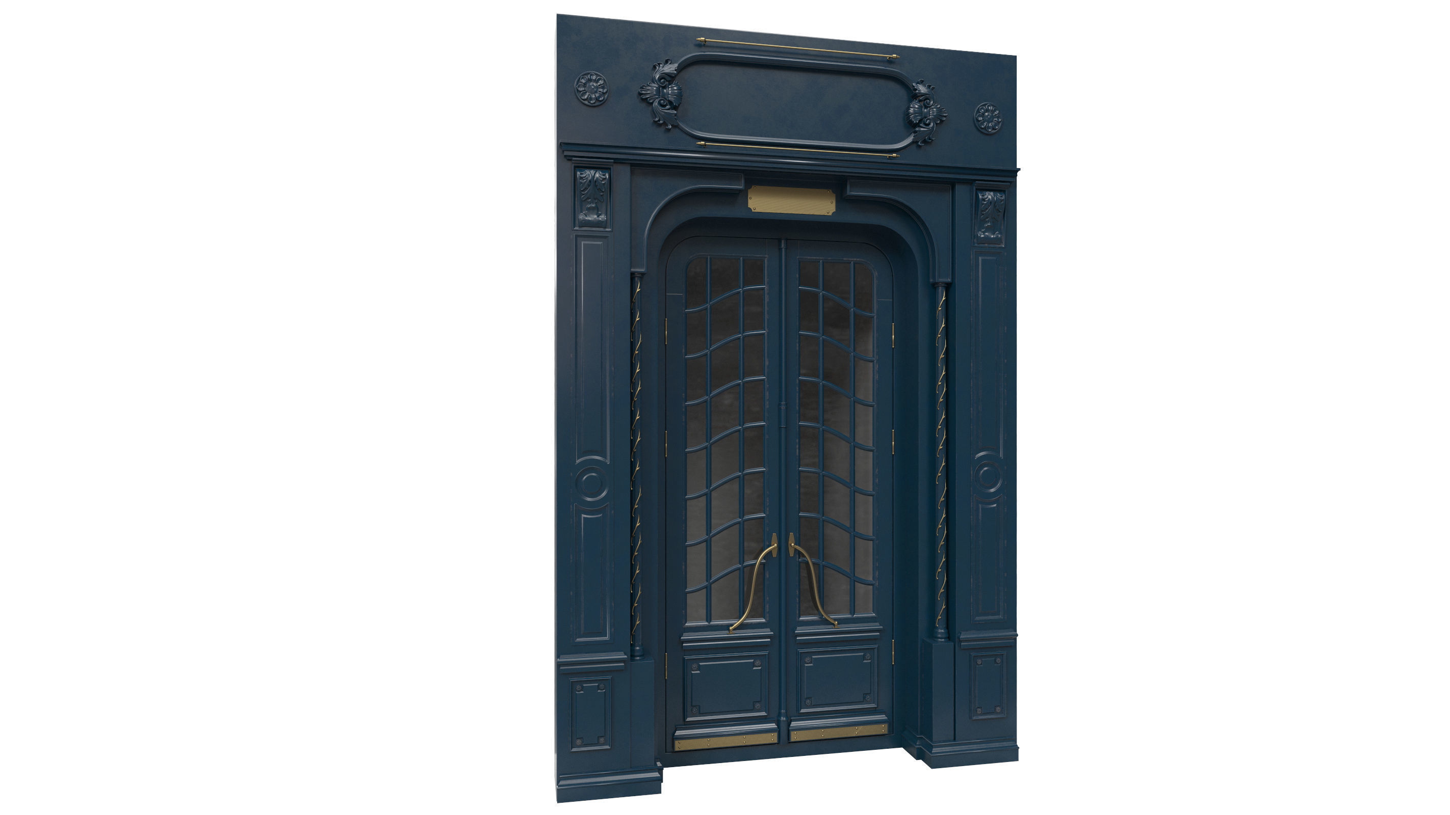 Entrance classic door 47 3D model_4