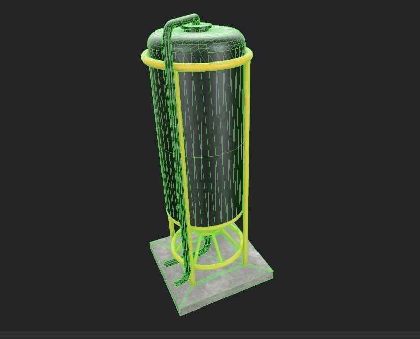 liquid tank M4 Low-poly 3D model_21