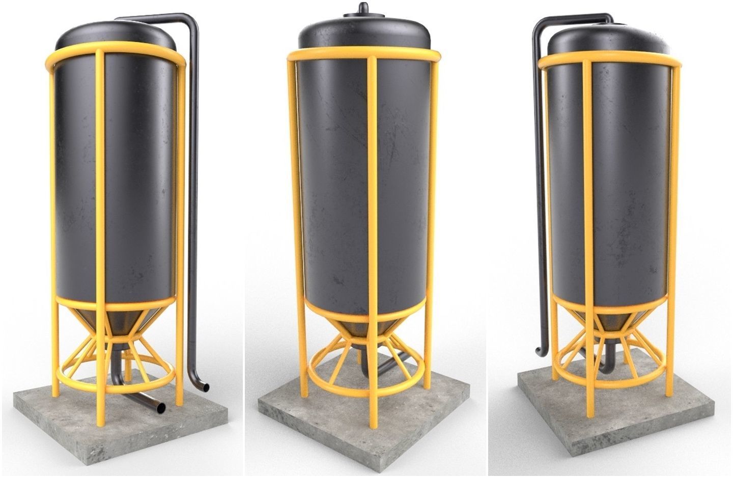 liquid tank M4 Low-poly 3D model_35