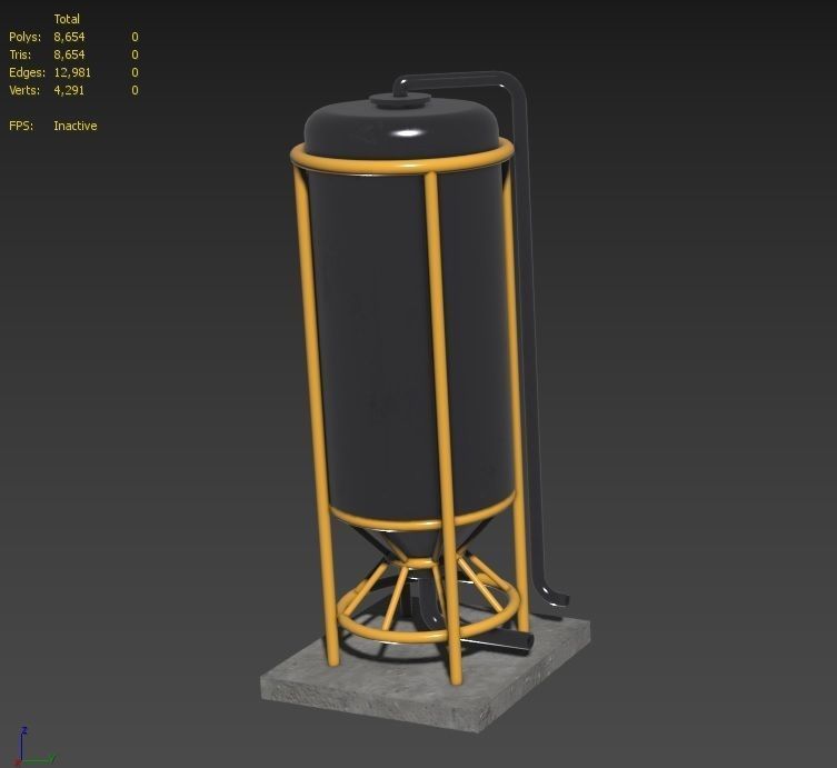 liquid tank M4 Low-poly 3D model_36