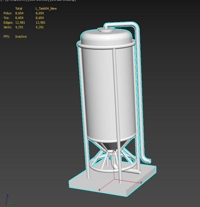 liquid tank M4 Low-poly 3D model_16