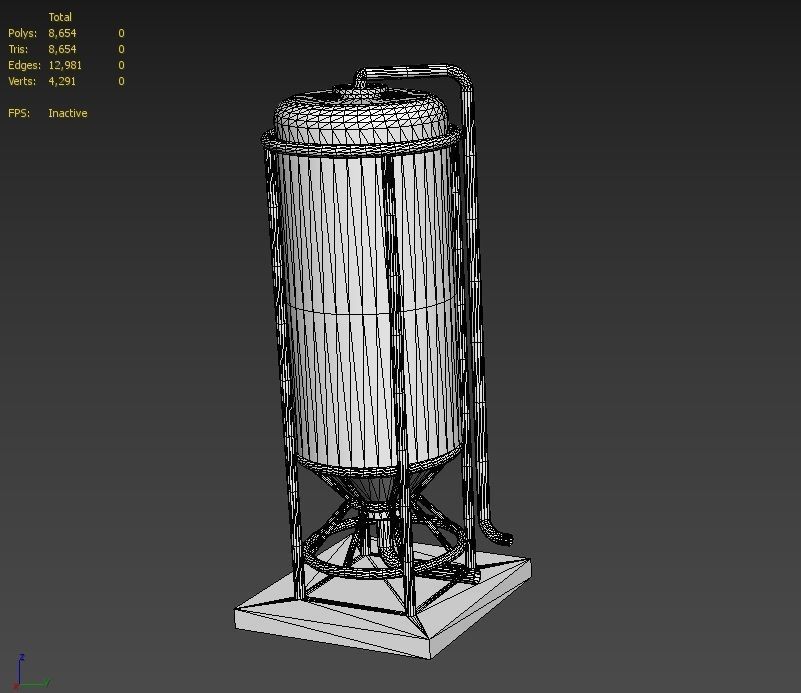 liquid tank M4 Low-poly 3D model_17