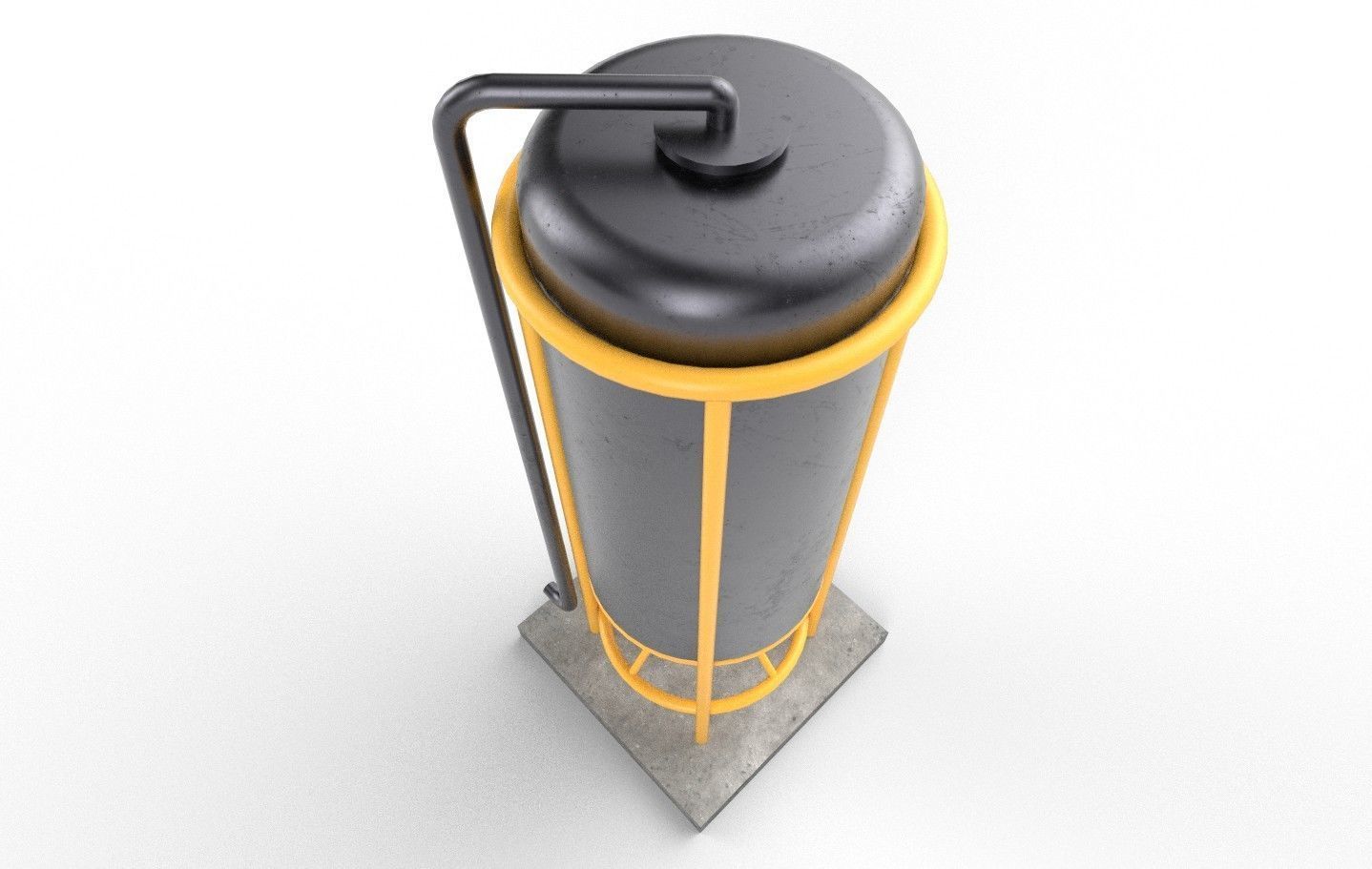 liquid tank M4 Low-poly 3D model_14