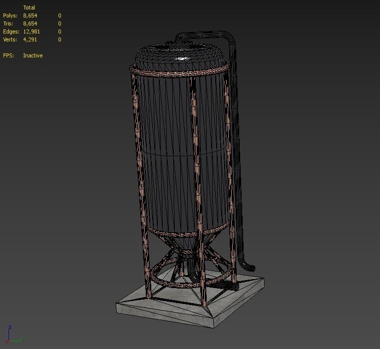 liquid tank M4 Low-poly 3D model_18