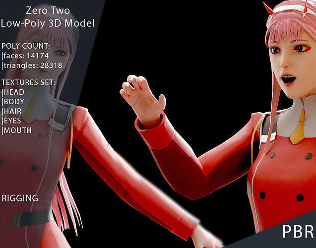 Zero Two Game Ready Character  Low-poly 3D model