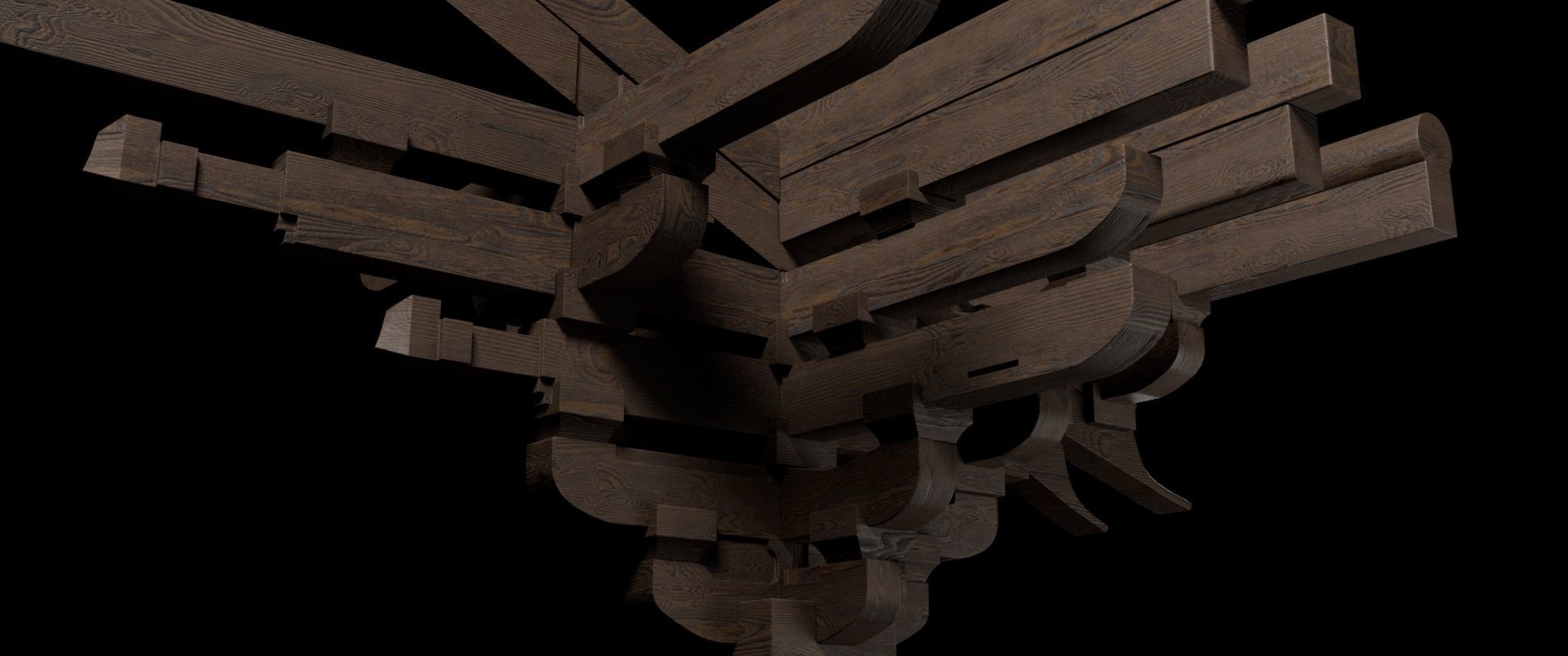 Chinese Tranditional Building Node 3D model_3