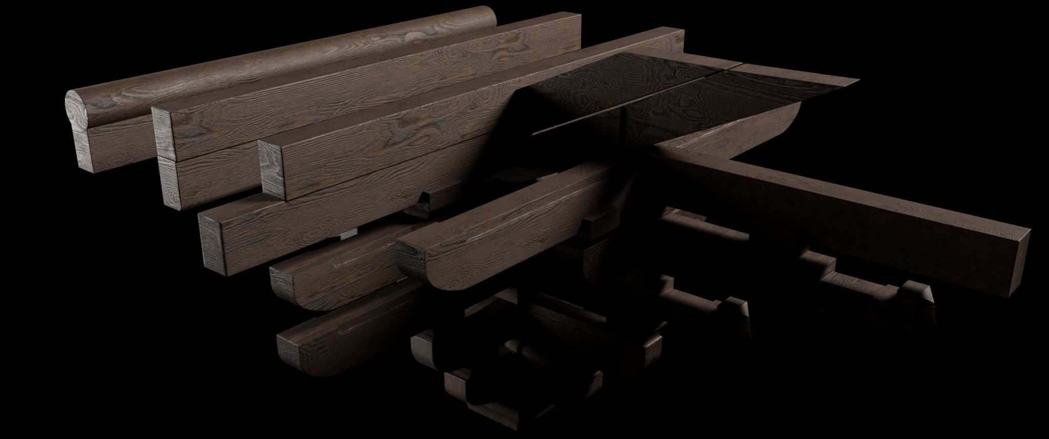 Chinese Tranditional Building Node 3D model_4