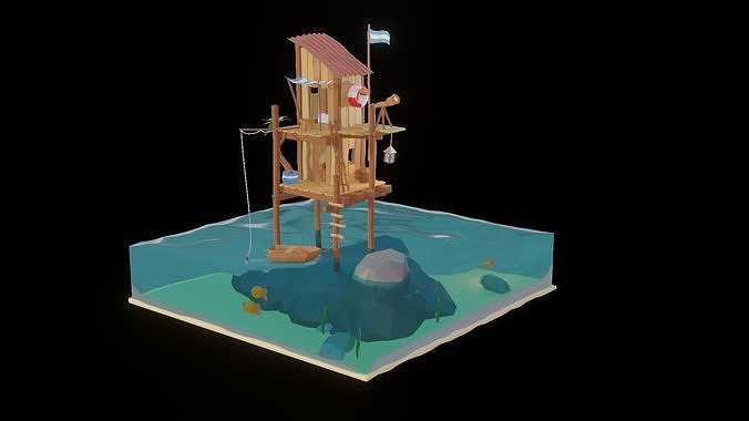 A sea shack Free 3D model