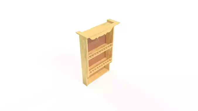 WOODEN CUP RACK Low-poly 3D model