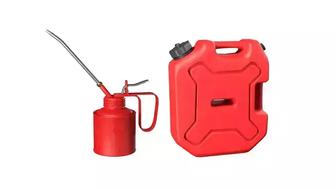 Oil Can Pack Low-poly 3D model