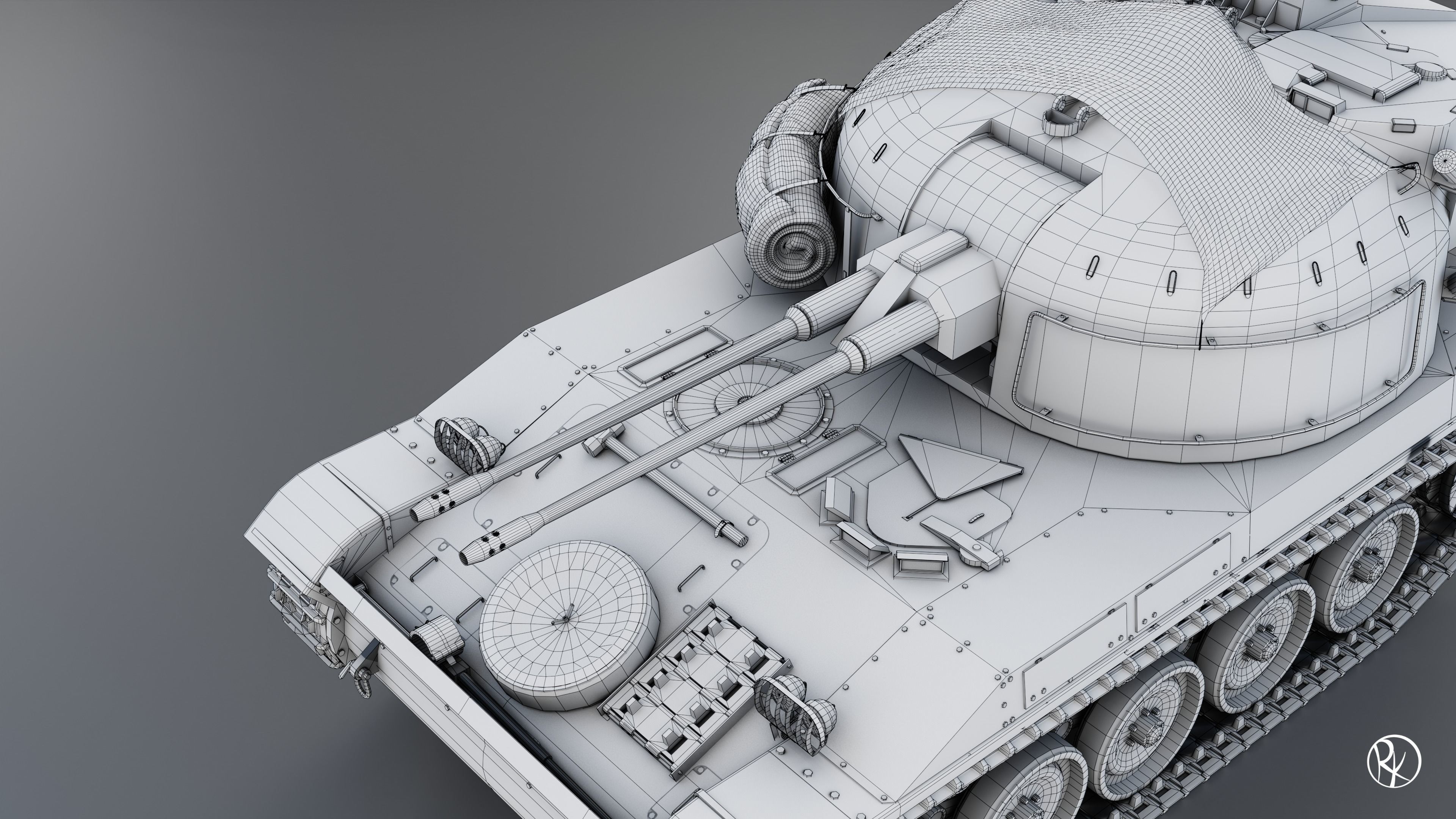 AMX-13 DCA PBR Model 3D model_17