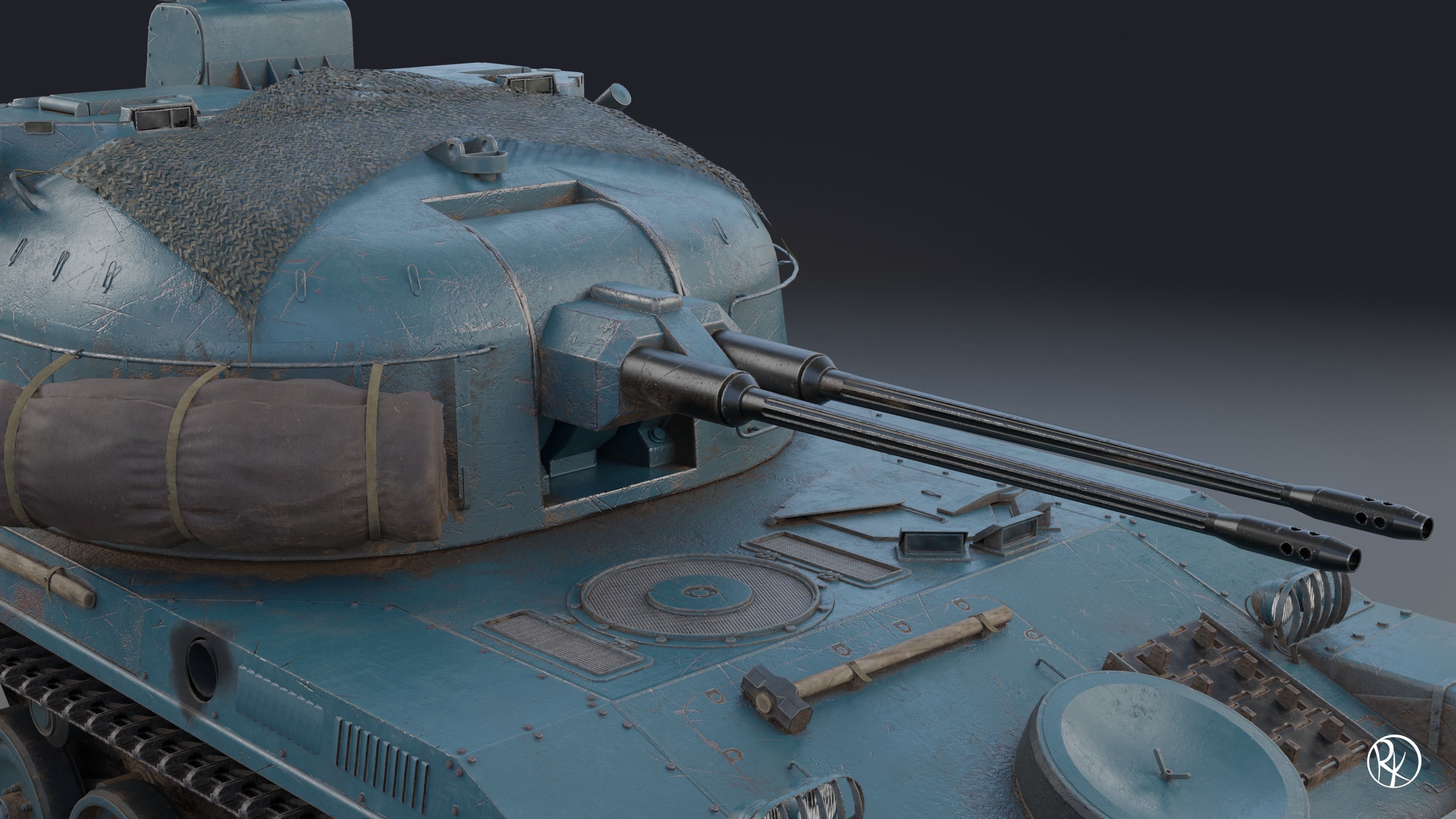 AMX-13 DCA PBR Model 3D model_11