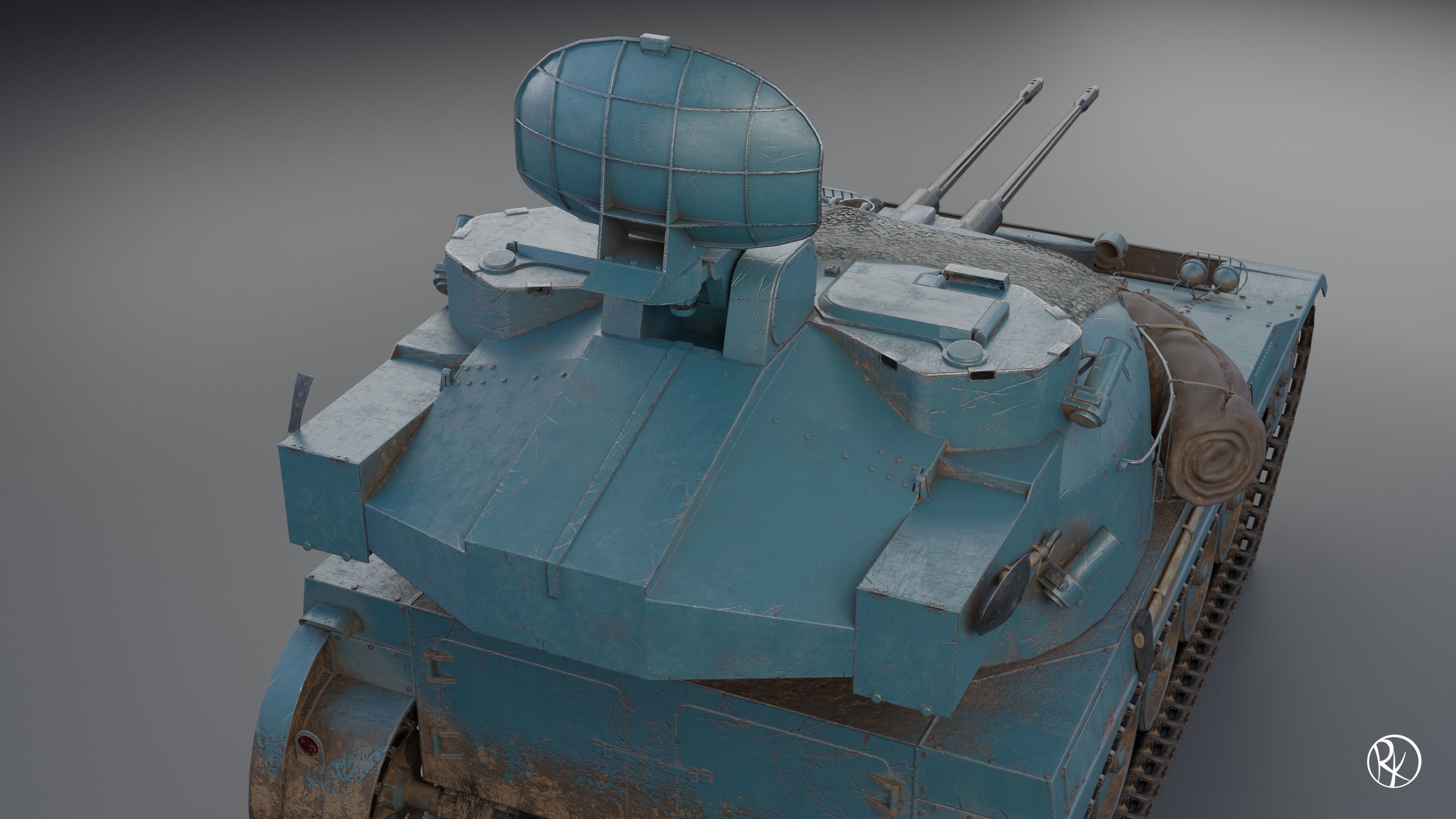 AMX-13 DCA PBR Model 3D model_10