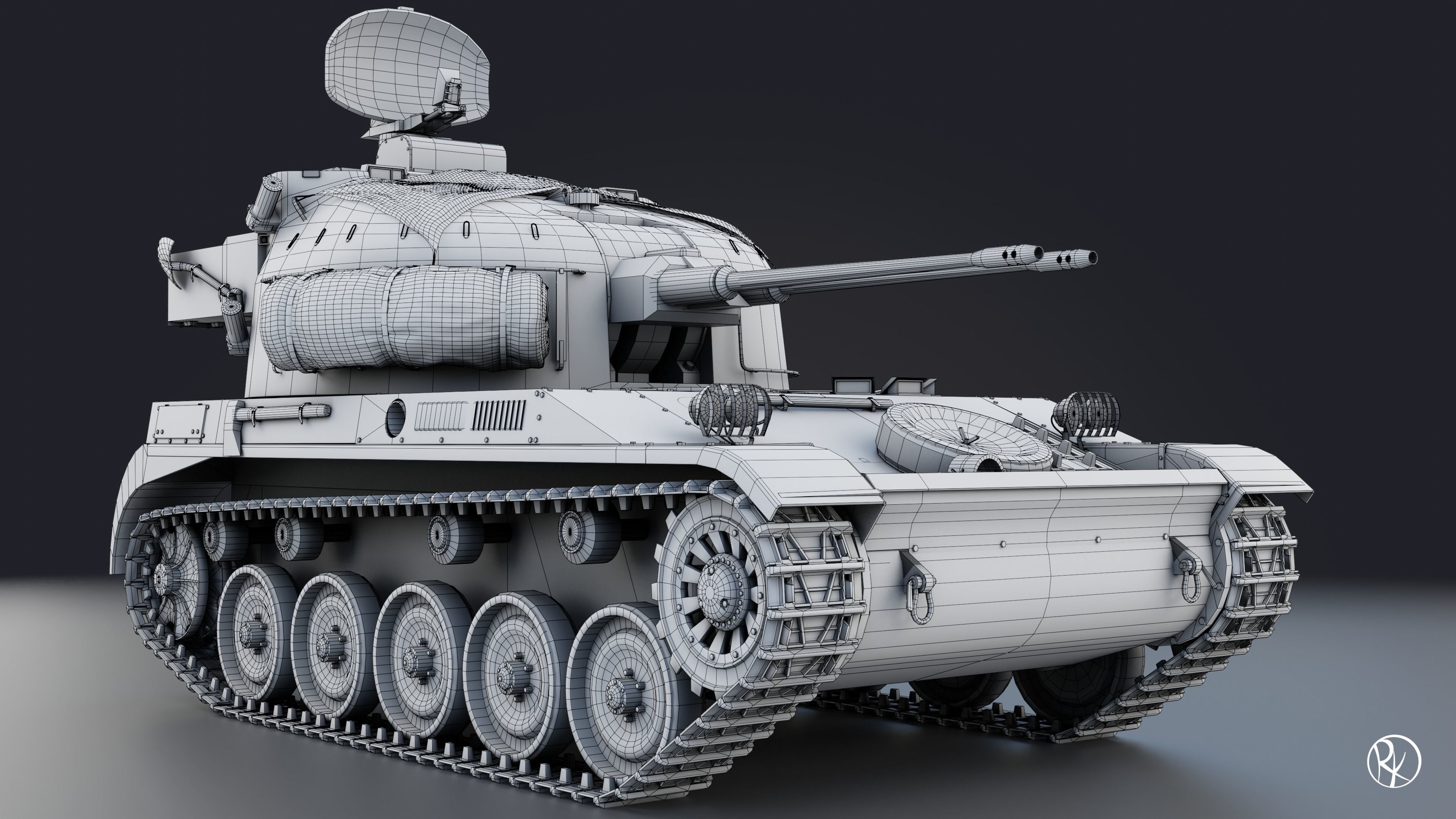 AMX-13 DCA PBR Model 3D model_23