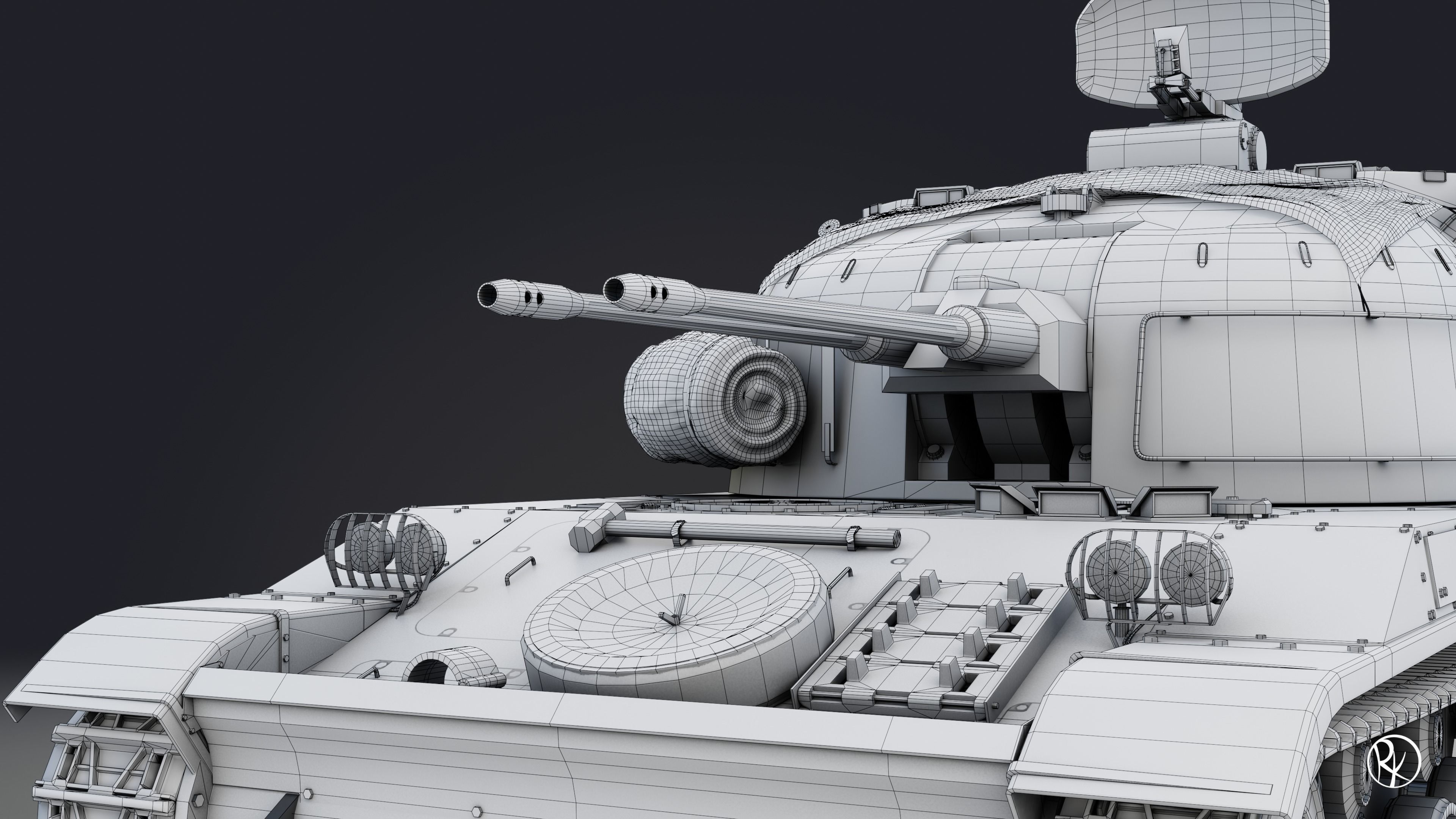 AMX-13 DCA PBR Model 3D model_18