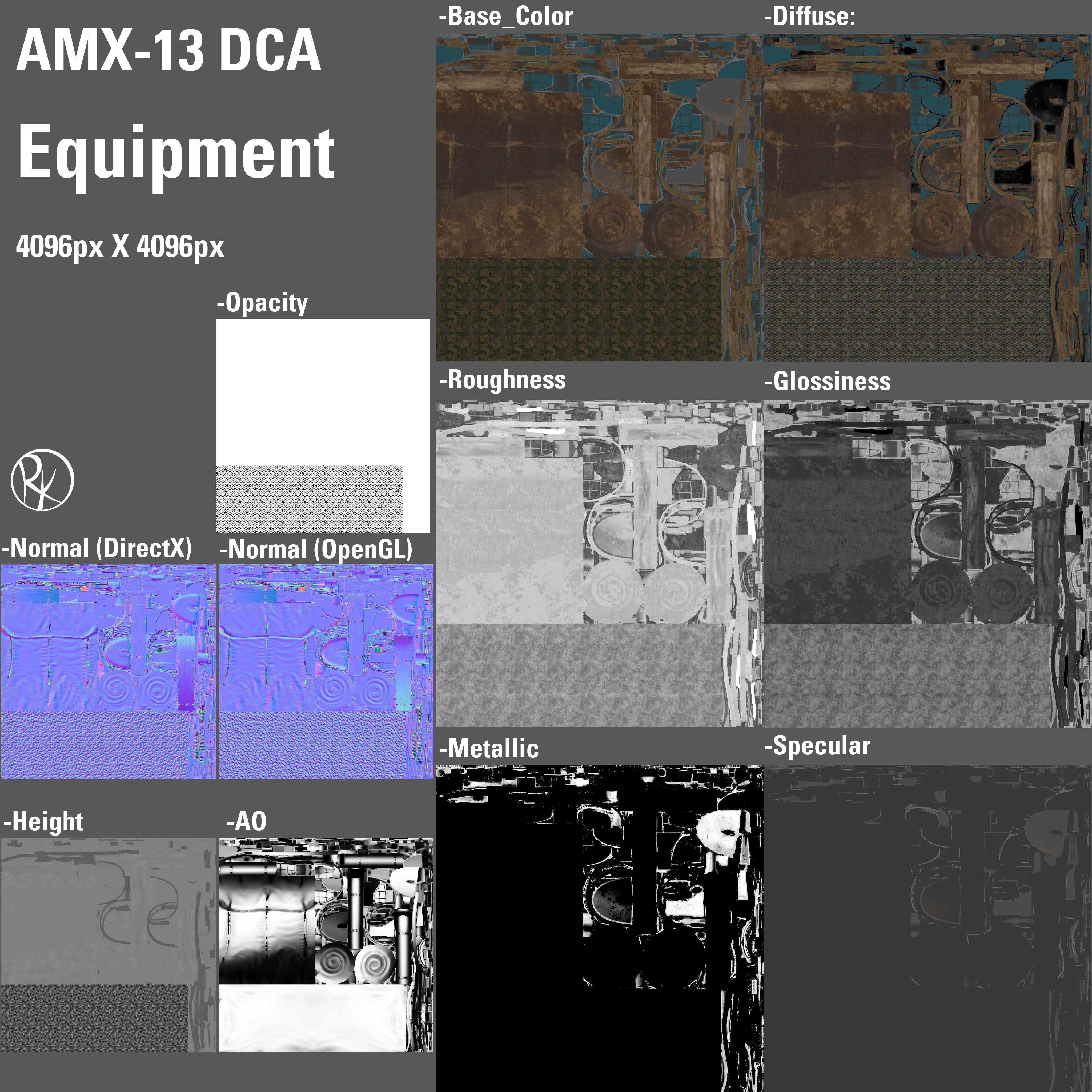 AMX-13 DCA PBR Model 3D model_28