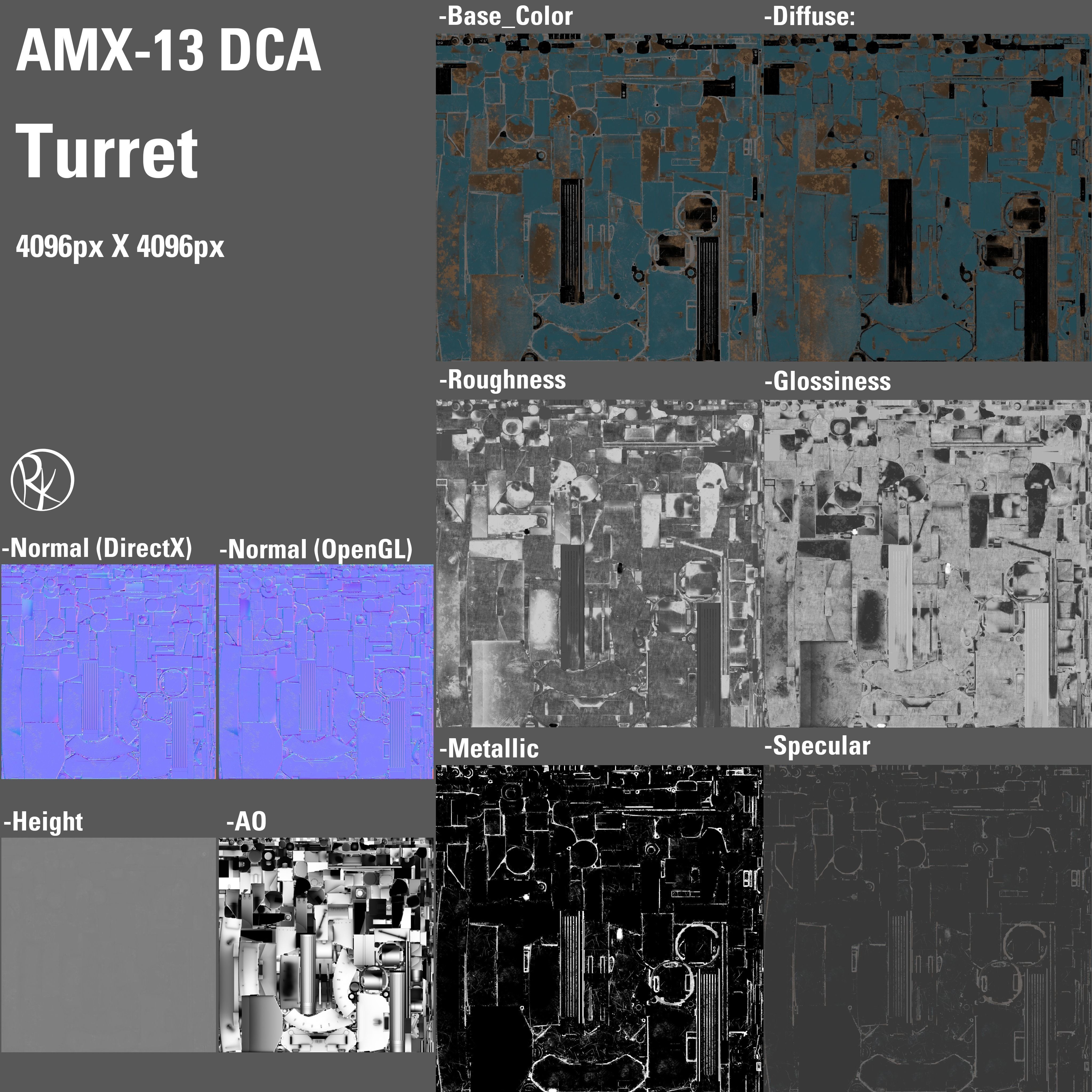 AMX-13 DCA PBR Model 3D model_26