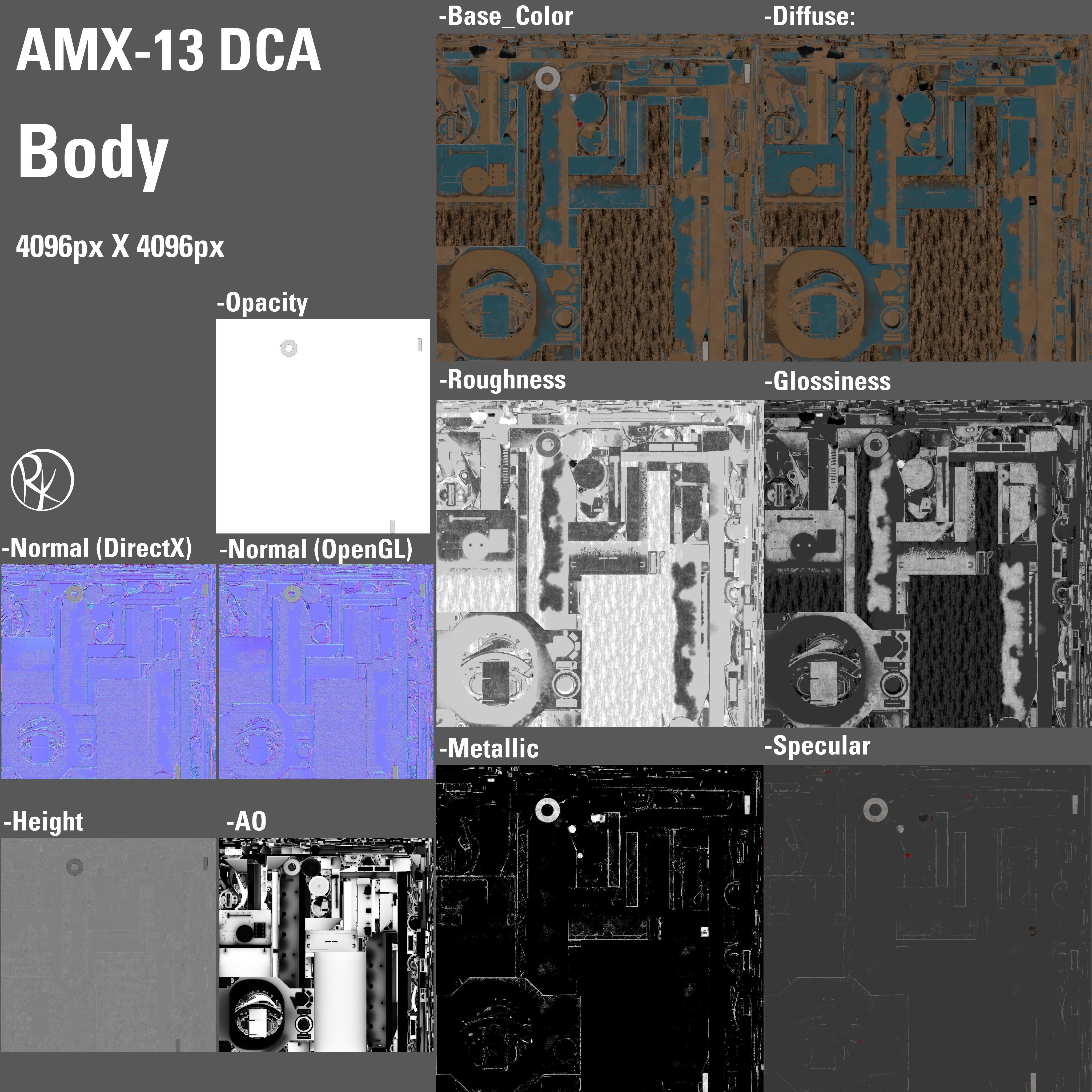 AMX-13 DCA PBR Model 3D model_25