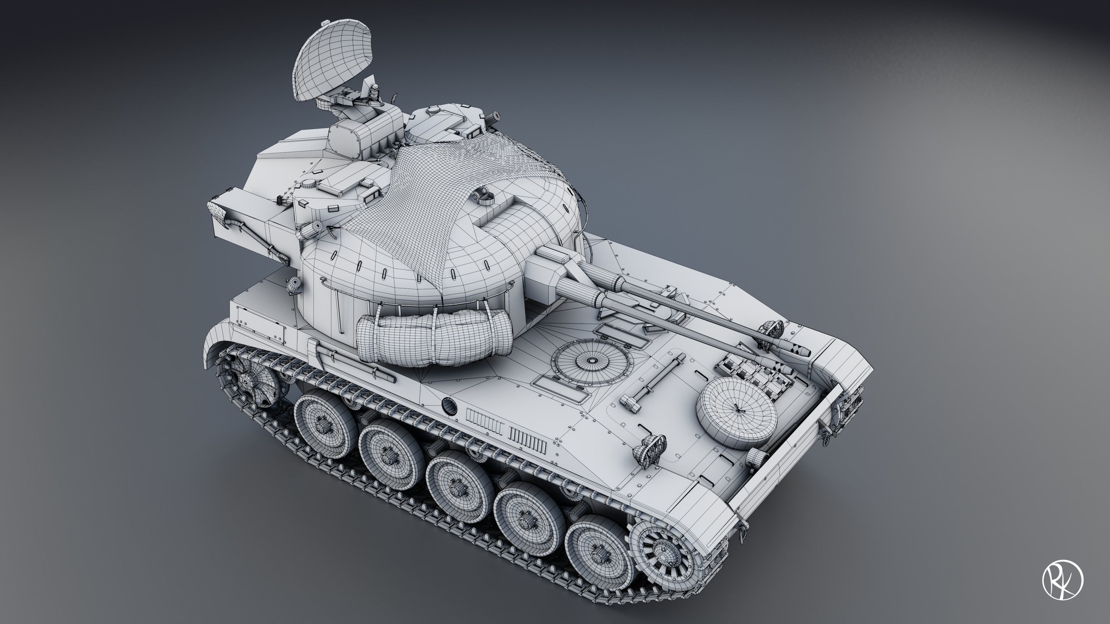 AMX-13 DCA PBR Model 3D model_16