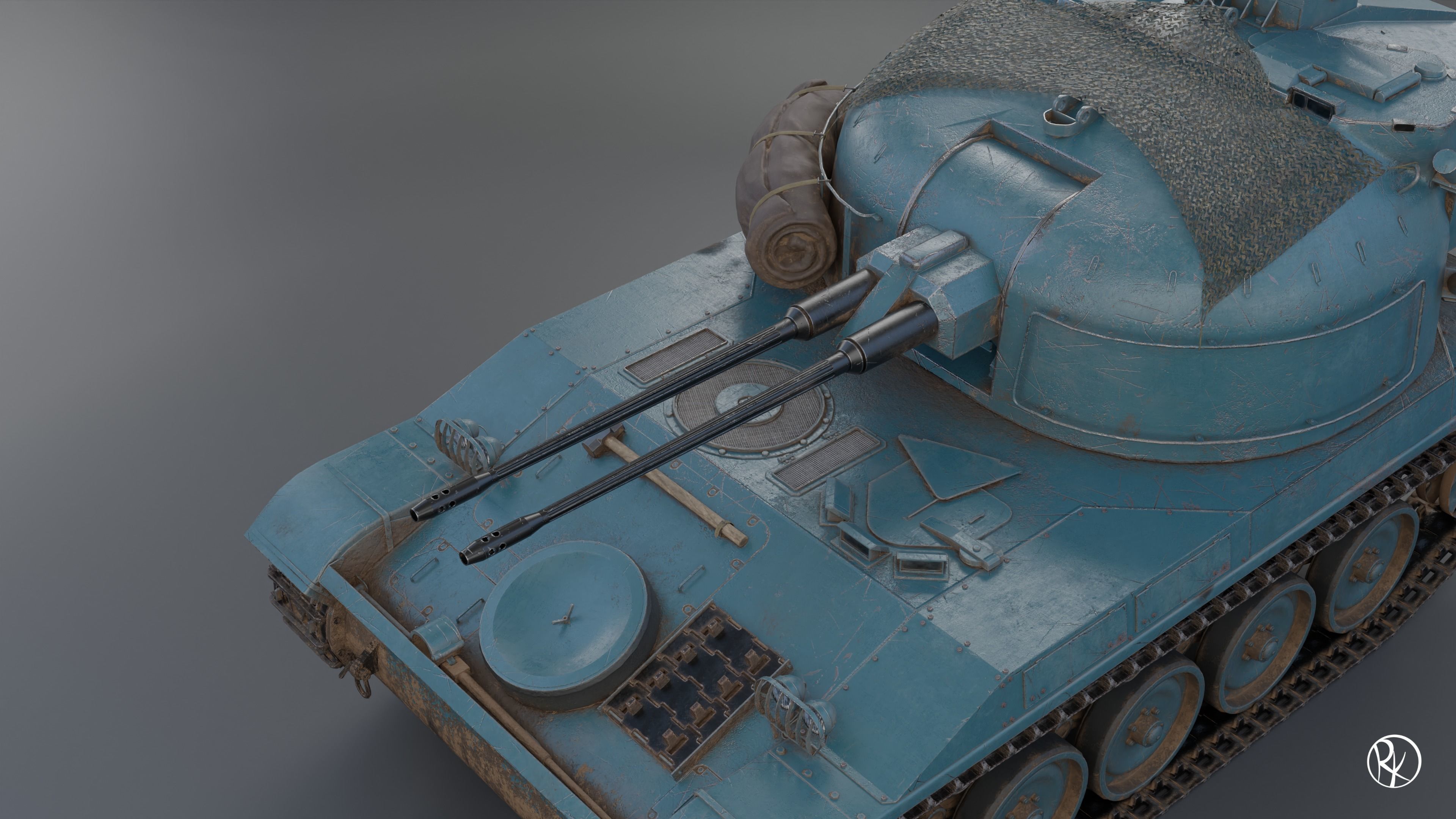 AMX-13 DCA PBR Model 3D model_6