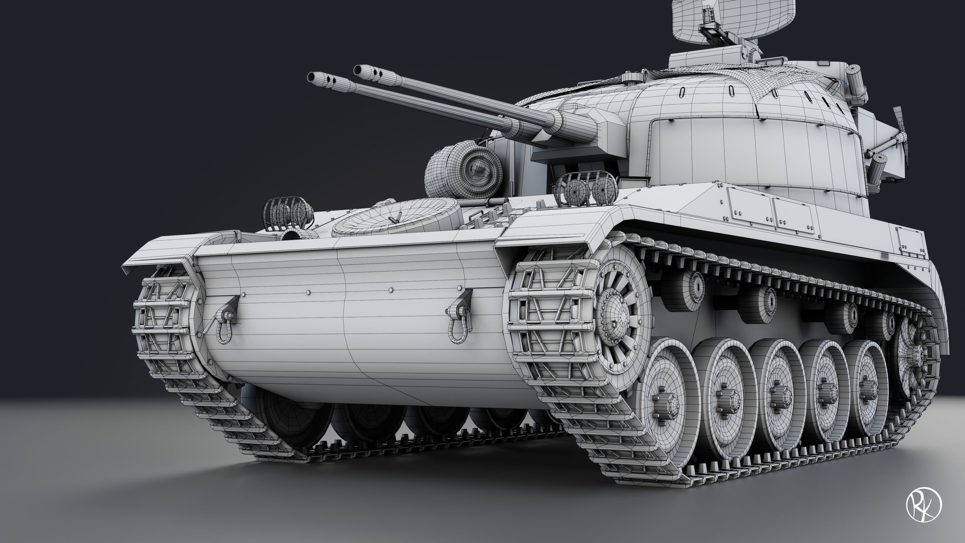 AMX-13 DCA PBR Model 3D model_19