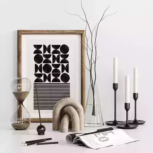 Decorative set objects on table