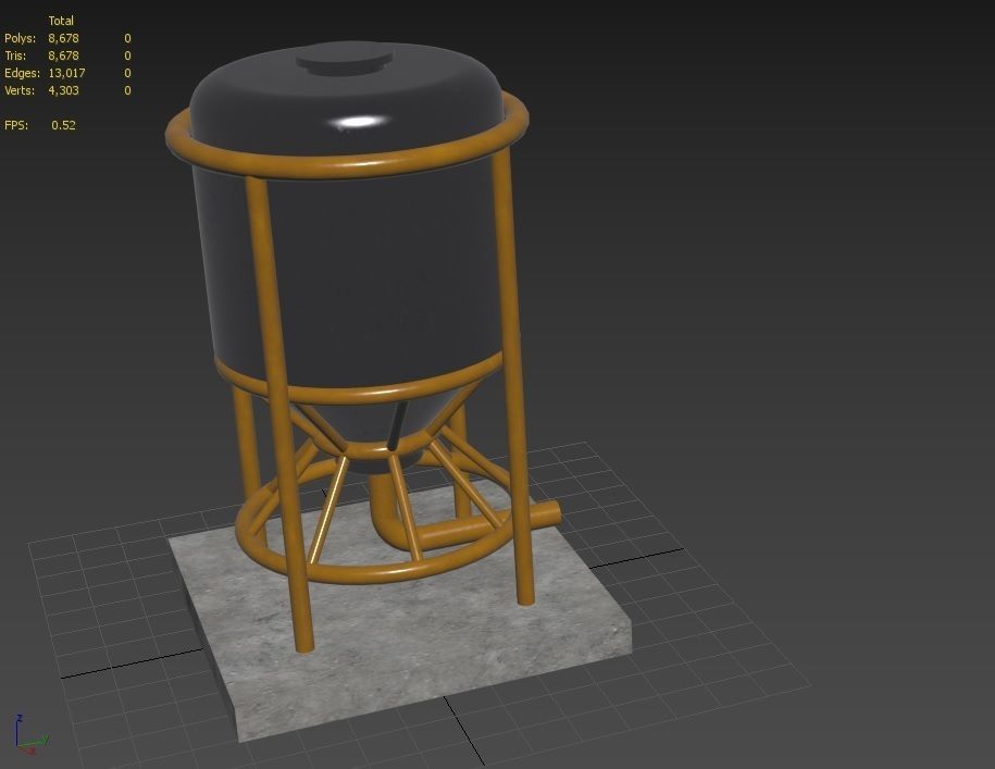 liquid tank M5 Low-poly 3D model_37
