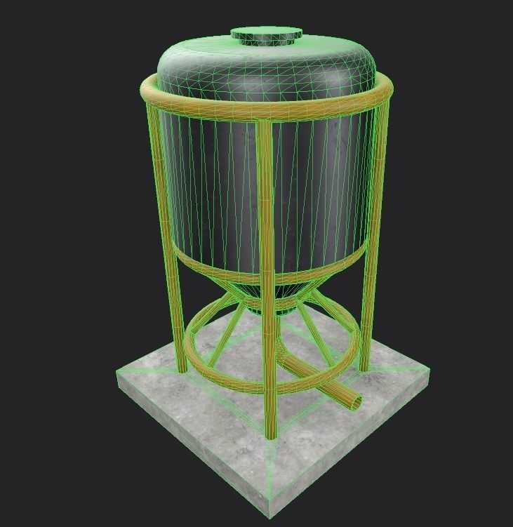 liquid tank M5 Low-poly 3D model_1