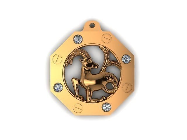 Aries Zodiac Pendant 3D print model