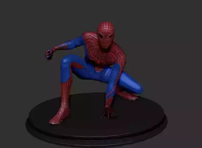 Spider-Man 3d print model spider man lying on plate