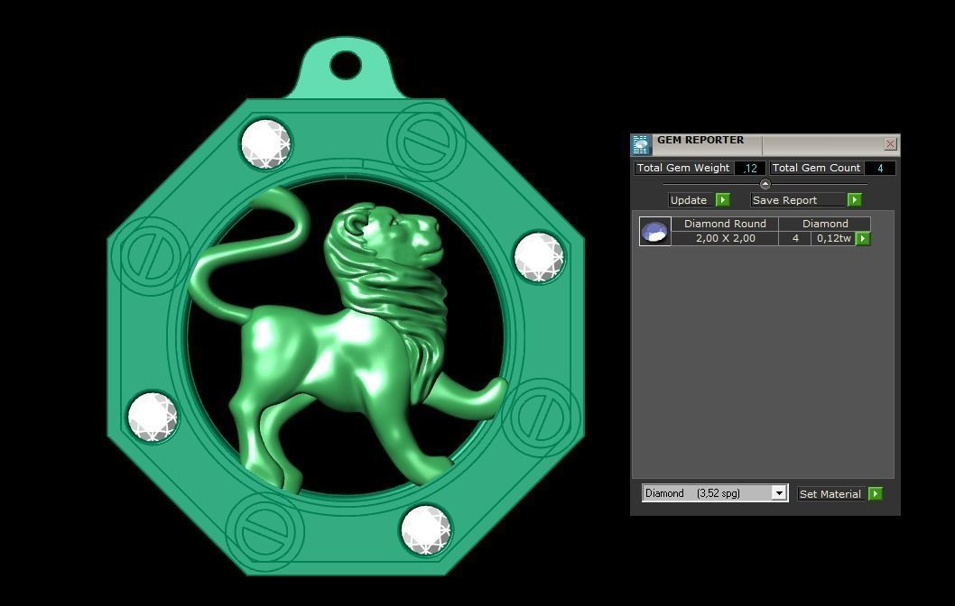 Leo Zodiac Pendant 3D print model_3