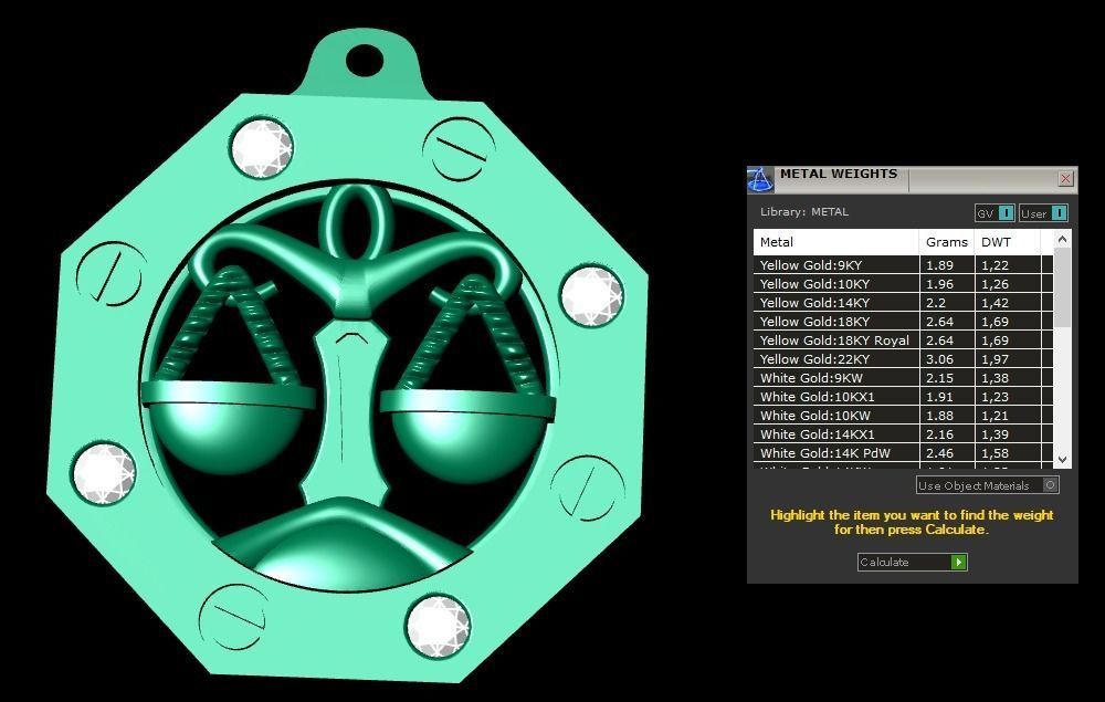 Libra Zodiac Pendant 3D print model_3