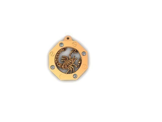 Scorpio Zodiac Pendant 3D print model